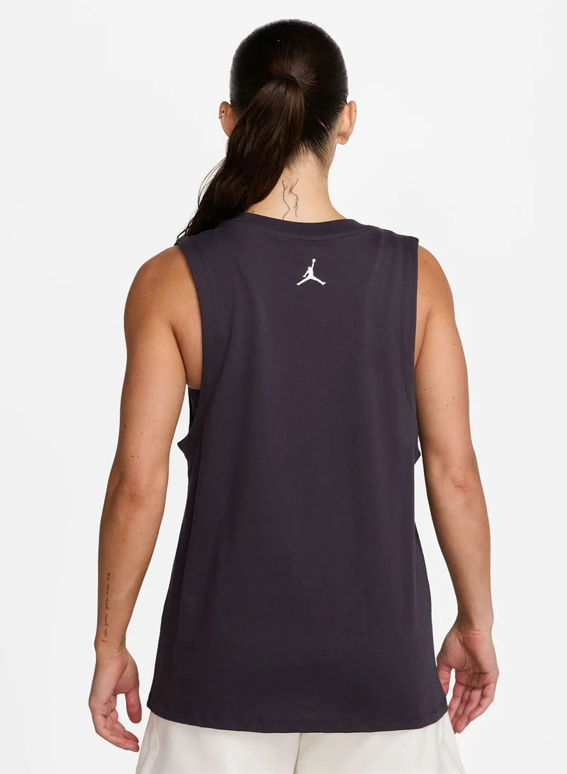 Jordan W J Flt Slvls Gfx Tee Gr